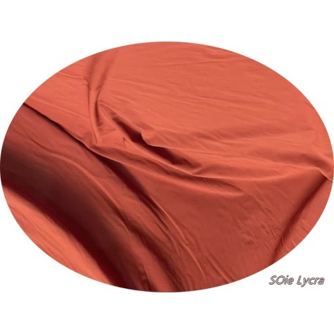 Mousseline de Soie Lycra Stretch Brique Couture Au Mètre.