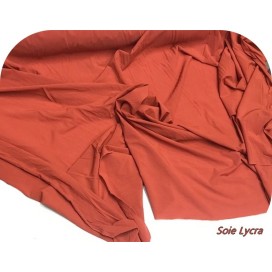 Mousseline de Soie Lycra Stretch Brique Couture Au Mètre.