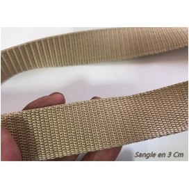 Sangle Au Mètre En 3 Cm Beige Pour Ceintures Et Sacs.