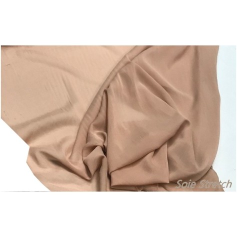 Mousseline de Soie Lycra Stretch Nude Couture Au Mètre.