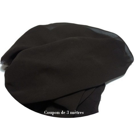 Coupon de 3 mètres De Tissu Mousseline Polyester Au Mètre Noir A coudre.