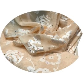 Tissu Mousseline De Soie Dévoré Saumon Au Mètre Couture