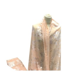 Tissu Mousseline De Soie Dévoré Saumon Au Mètre Couture