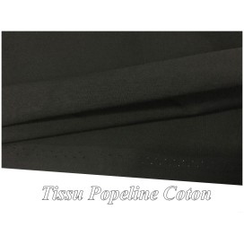 Tissu Popeline noir En Coton Au Mètre En Grande Largeur