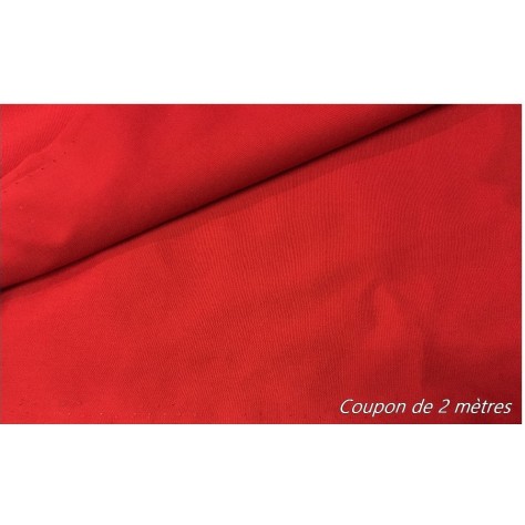Coupon de 2 Mètres de Tissu Coton Rouge En Grande Largeur