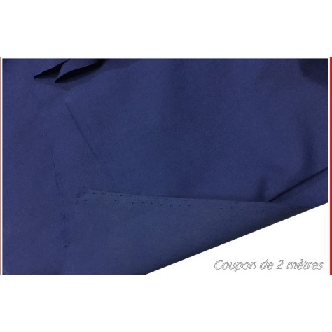Coupon de 2 Mètres de Tissu Coton Bleu Indigo En Grande Largeur