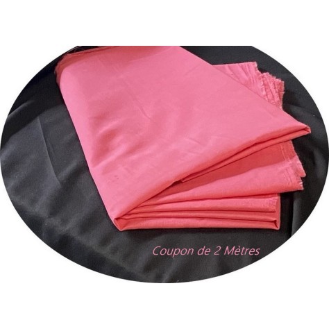 Coupon de 2 Mètres de Tissu Coton Fuschia En Grande Largeur