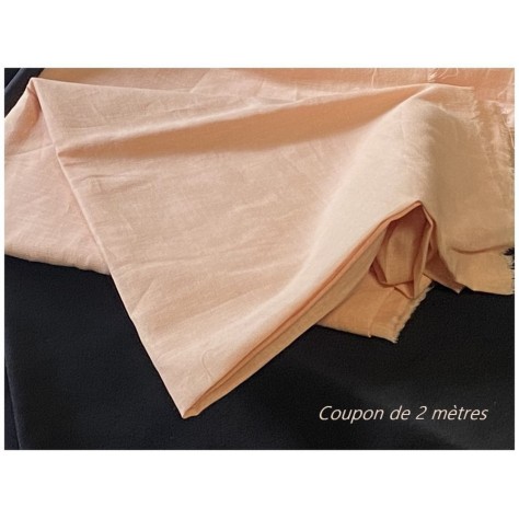 Coupon de 2 Mètres de Tissu Coton Saumon En Grande Largeur