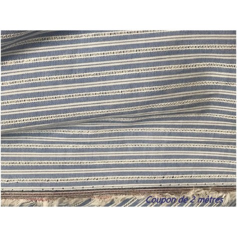 Coupon de 2 Mètres deTissu Coton Ciel Imprimé Fine Rayure Au Mètre En Grande Largeur
