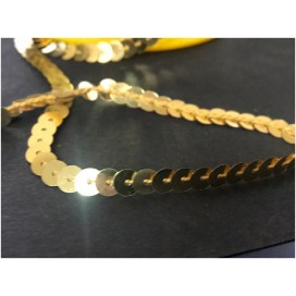 ruban paillette doré, fil doré en sequin doré au mètre