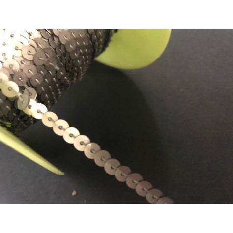 ruban paillette argenté, fil argent en sequin au mètre