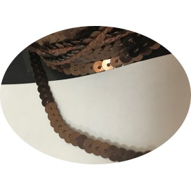 ruban paillette marron, fil marron en sequin au mètre