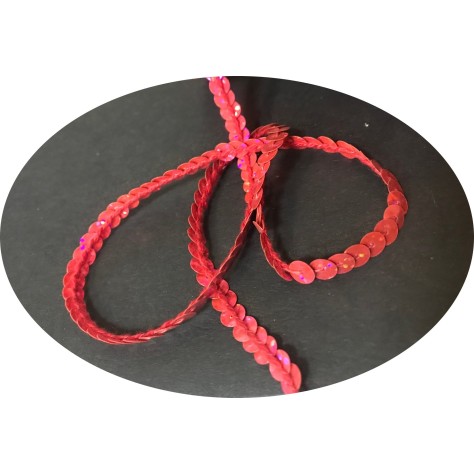 ruban paillette fushia irisé, fil irisé fushia en sequin doré au mètre