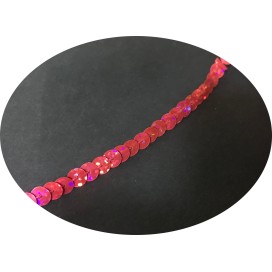 ruban paillette fushia irisé, fil irisé fushia en sequin doré au mètre