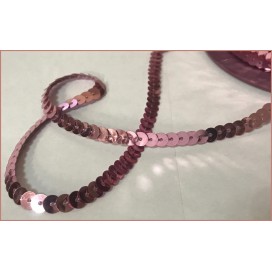 ruban paillette vieux rose, fil  en sequin vieux rose au mètre
