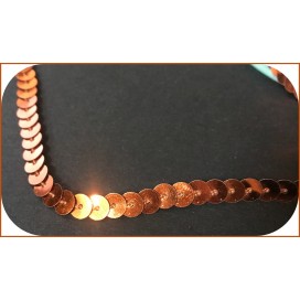 ruban paillette orangé, fil  en sequin orange pas cher au mètre