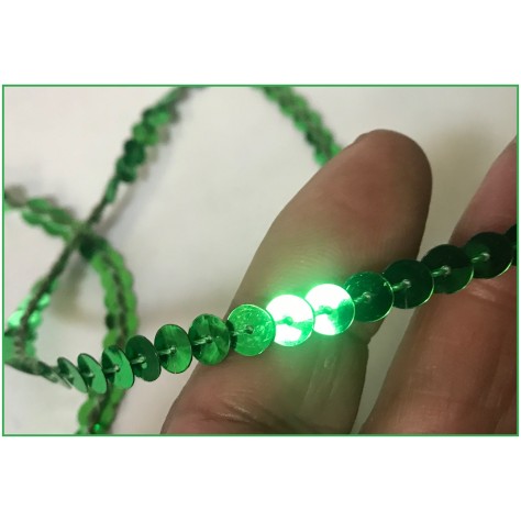 ruban paillette vert, fil  en sequin vert pas cher au mètre