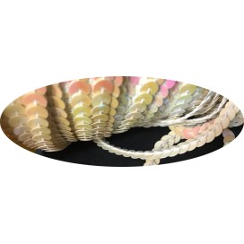 ruban paillette écru irisét, fil  en sequin pas cher au mètre