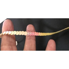 ruban paillette écru irisét, fil  en sequin pas cher au mètre