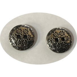 Lot de 5 boutons argenté couture en 18 mm