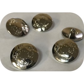 Lot de 5 boutons argenté couture en 18 mm à queue