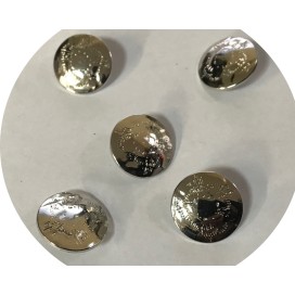 Lot de 5 boutons argenté couture en 20 mm à queue