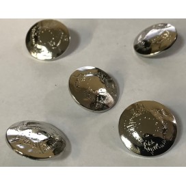 Lot de 5 boutons argenté couture en 20 mm à queue