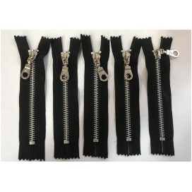 Fermeture ZIp Argent En 12 cm Noir Non Ouvrable