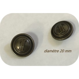 Bouton Bronze style "militaire " insigne Couture en Diamètre 20 mm