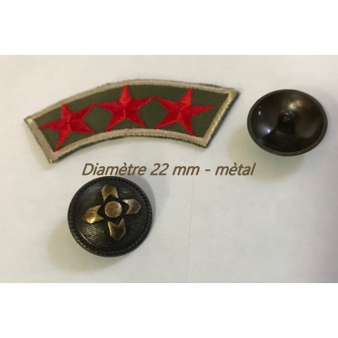 Bouton Bronze Mètal style "militaire " insigne Couture en Diamètre 20 mm