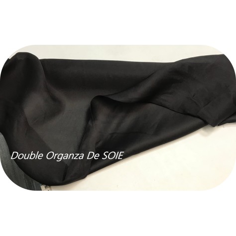 Double Organza De Soie Noir Au Mètre Couture.