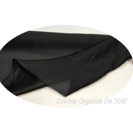 Organza De Soie Double Noir Au Mètre Couture.