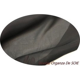 Organza De Soie Double Noir Au Mètre Couture.