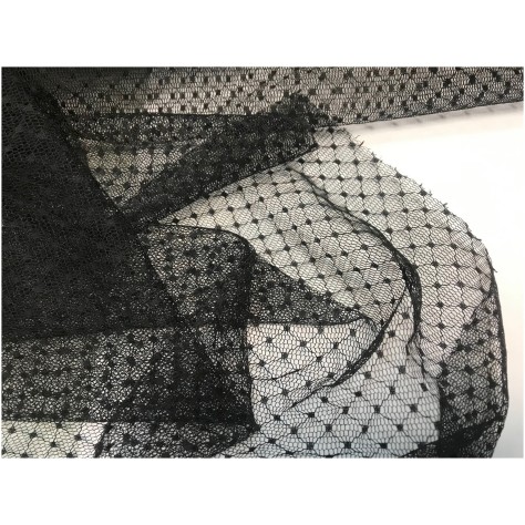 Tulle Plumetis Elasthanne Noir En Résille Au Mètre Pour Justaucorps et lingerie