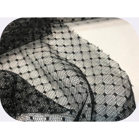 Tulle Plumetis Elasthanne Noir En Résille Au Mètre Pour Justaucorps et lingerie