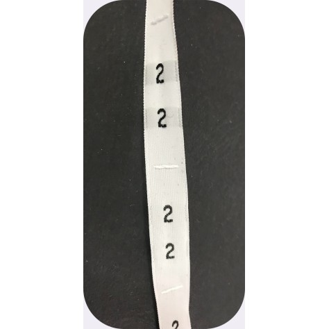 Etiquette De Vêtements Blanches " Taille 2" Par 100 Pièces  A Coudre, Contexture Pour Confection.