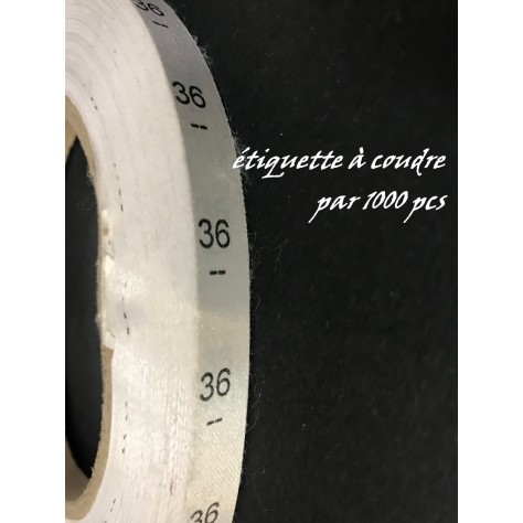 1000 Etiquettes De Vêtements " Taille 36" Par 1000 Pièces  A Coudre, Contexture Pour Confection.