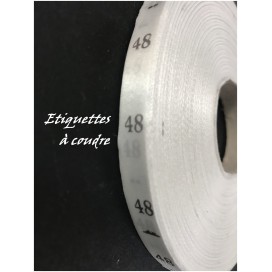 1000 Etiquettes De Vêtements " Taille 48 " Par 1000 Pièces  A Coudre, Contexture Pour Confection.