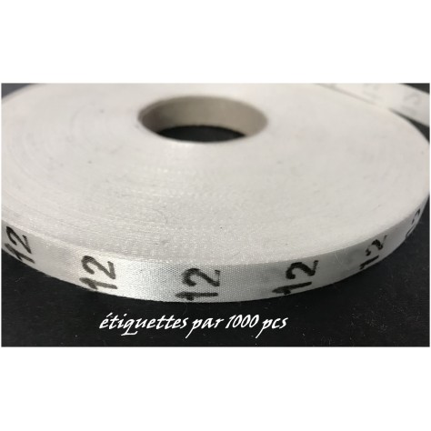 1000 Etiquettes De Vêtements " Taille 12 " Par 1000 Pièces  A Coudre, Contexture Pour Confection.