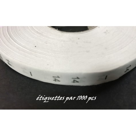1000 Etiquettes De Vêtements " Taille 14 ans " Par 1000 Pièces  A Coudre, Contexture Pour Confection.