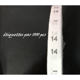 1000 Etiquettes De Vêtements " Taille 14 ans " Par 1000 Pièces  A Coudre, Contexture Pour Confection.