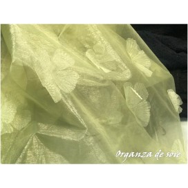Tissu Organza De Soie jaune  Haute Couture Au Mètre Couture.