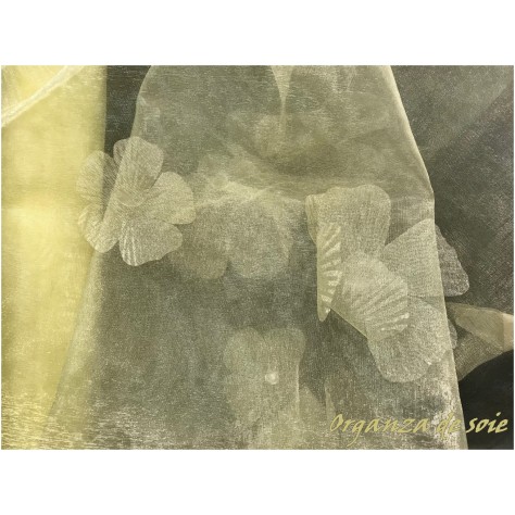 Tissu Organza De Soie jaune  Haute Couture Au Mètre Couture.