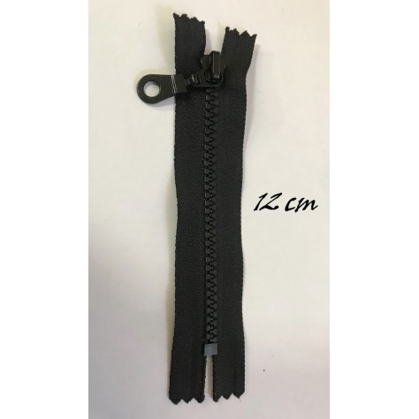 Zip Fermeture Injecté noir en 12 cm en Maille plastique à Coudre  .