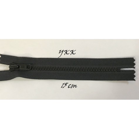 Zip Fermeture Injecté Noir en 15 cm YKK en Maille plastique à Coudre  .