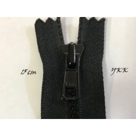 Zip Fermeture Injecté Noir en 15 cm YKK en Maille plastique à Coudre  .