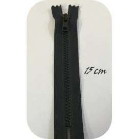 Zip Fermeture Injecté Noir en 15 cm YKK en Maille plastique à Coudre  .