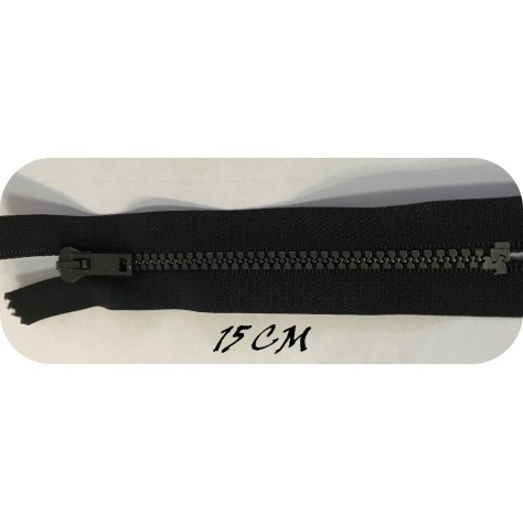 Zip Fermeture Injecté Noir en 15 cm en Maille plastique à Coudre  .