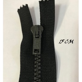 Zip Fermeture Injecté Noir en 15 cm en Maille plastique à Coudre  .