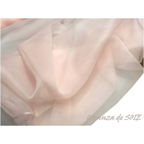 Organza De Soie Rose Au Mètre Couture.